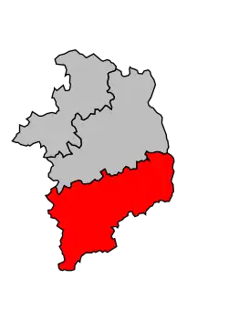 Locatie van het arrondissement in departement