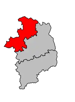 Locatie van het arrondissement in departement