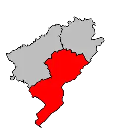 Locatie van het arrondissement in departement