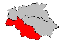 Locatie van het arrondissement in departement