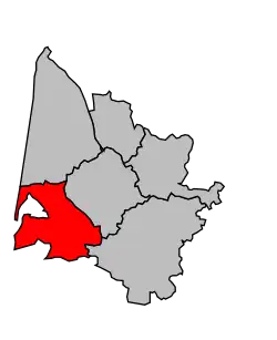 Locatie van het arrondissement in departement