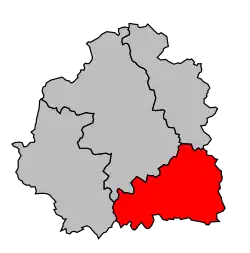 Locatie van het arrondissement in departement