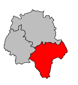 Locatie van het arrondissement in departement