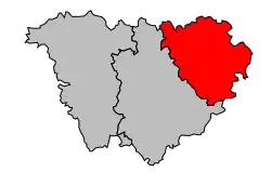 Locatie van het arrondissement in departement