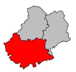 Locatie van het arrondissement in departement