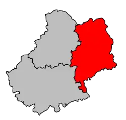 Locatie van het arrondissement in departement