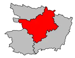 Locatie van het arrondissement in departement