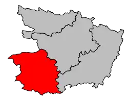 Locatie van het arrondissement in departement