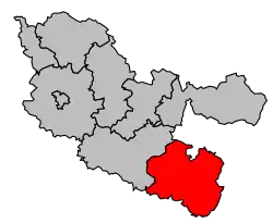 Locatie van het arrondissement in departement