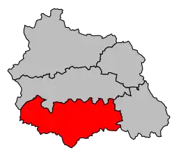 Locatie van het arrondissement in departement