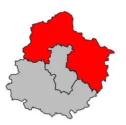 Locatie van het arrondissement in departement