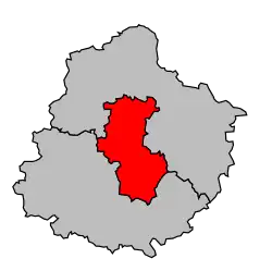 Locatie van het arrondissement in departement