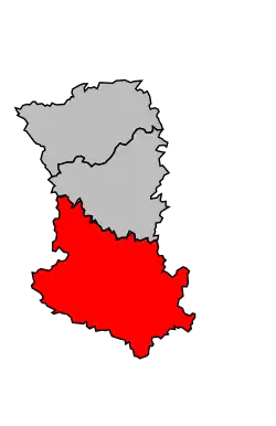 Locatie van het arrondissement in departement