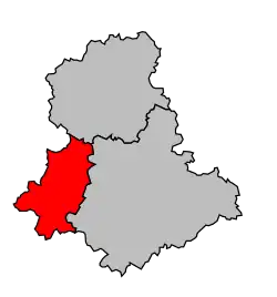 Locatie van het arrondissement in departement