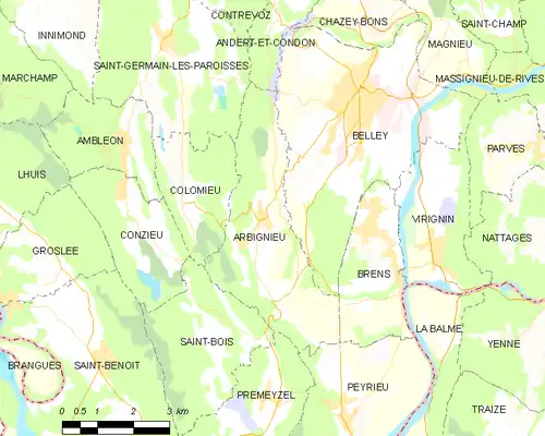 Detailkaart van de gemeente