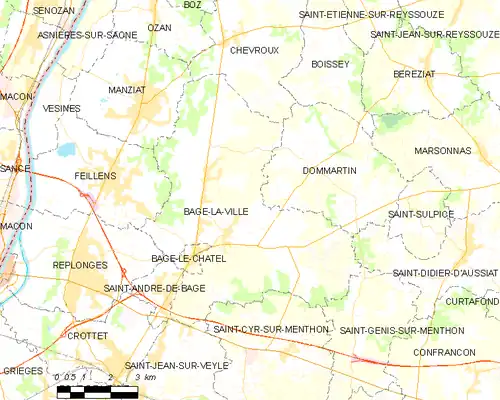 Detailkaart van de gemeente