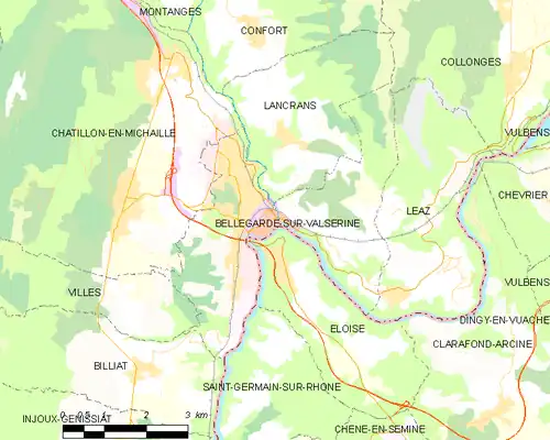 Detailkaart van de gemeente