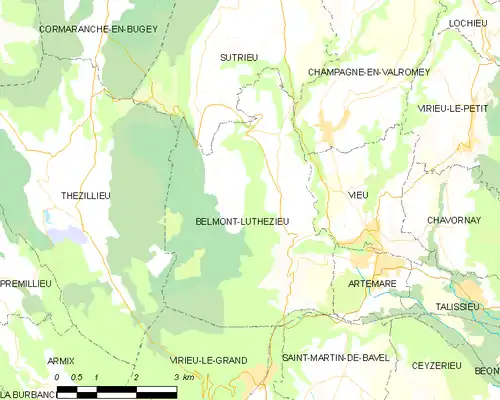 Detailkaart van de gemeente