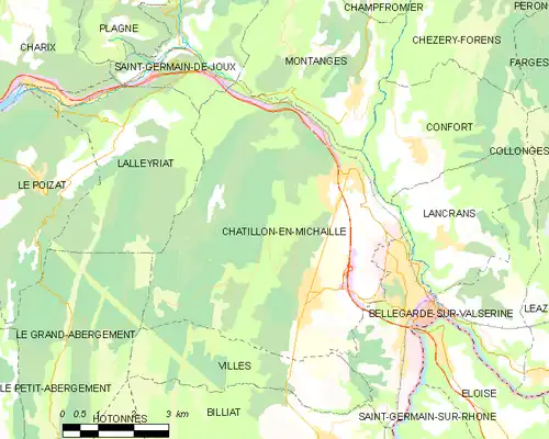 Detailkaart van de gemeente