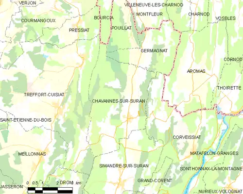 Detailkaart van de gemeente