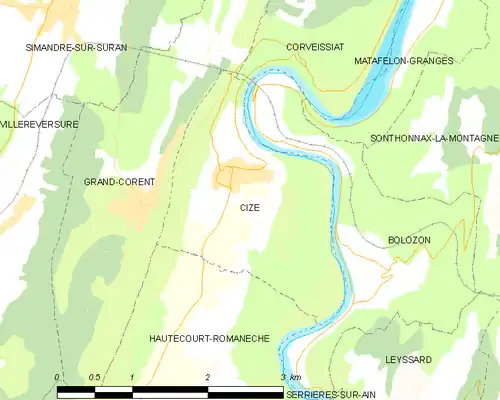 Detailkaart van de gemeente