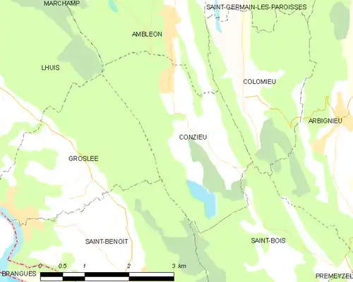 Detailkaart van de gemeente