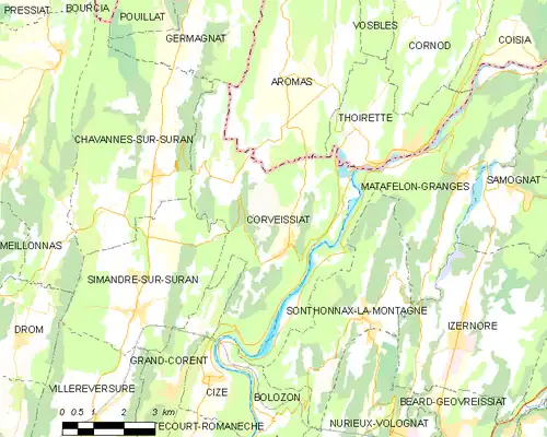 Detailkaart van de gemeente