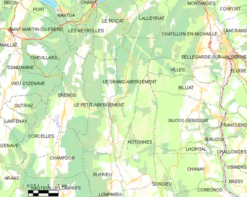 Detailkaart van de gemeente