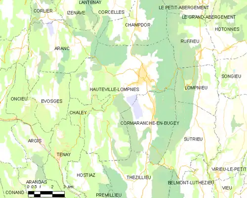 Detailkaart van de gemeente