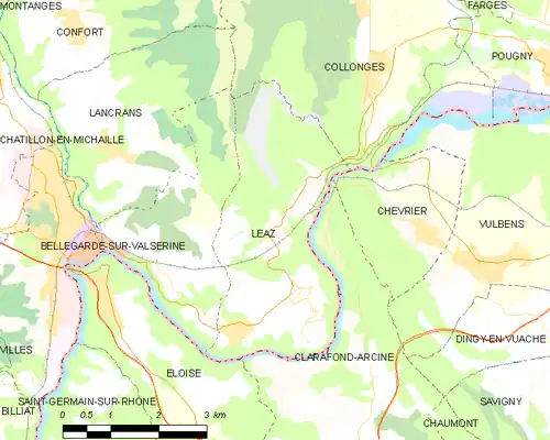 Detailkaart van de gemeente