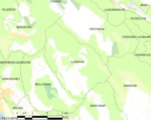 Detailkaart van de gemeente