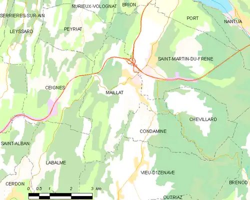 Detailkaart van de gemeente