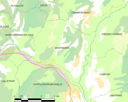 Detailkaart van de gemeente