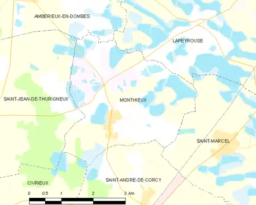 Detailkaart van de gemeente