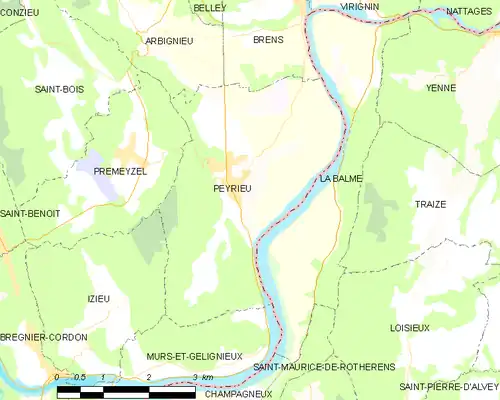 Detailkaart van de gemeente