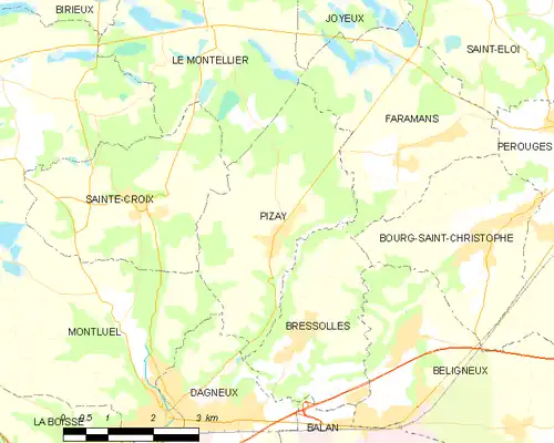 Detailkaart van de gemeente