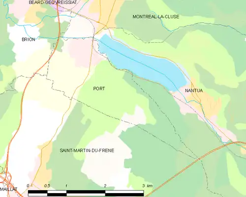 Detailkaart van de gemeente