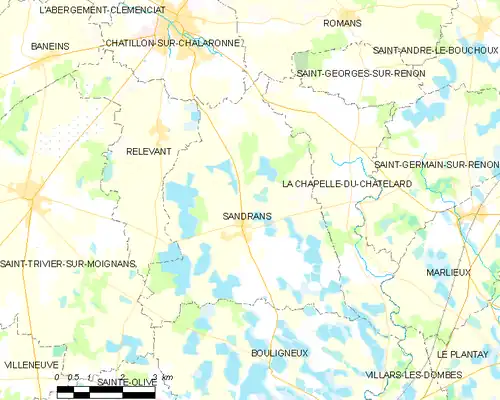 Detailkaart van de gemeente