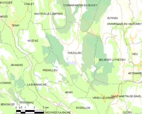 Detailkaart van de gemeente