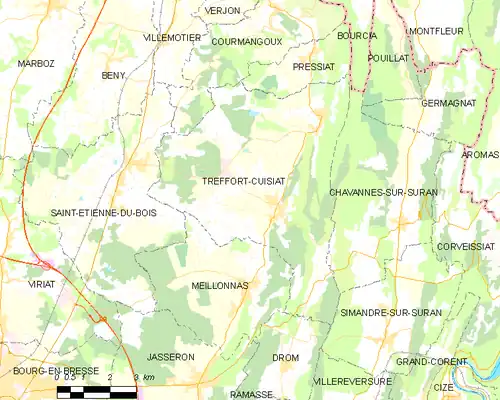 Detailkaart van de gemeente