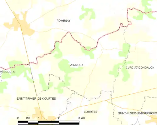Detailkaart van de gemeente