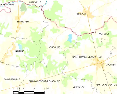 Detailkaart van de gemeente