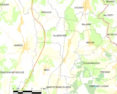 Detailkaart van de gemeente