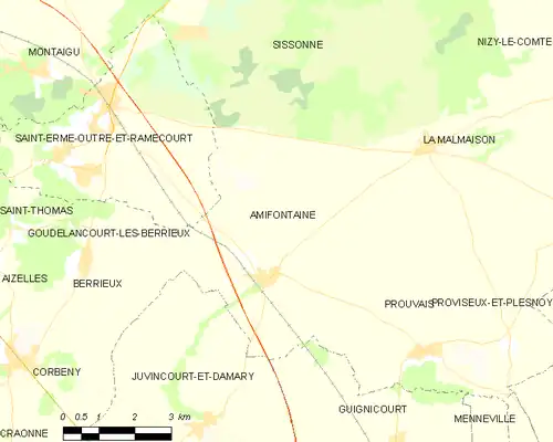 Detailkaart van de gemeente