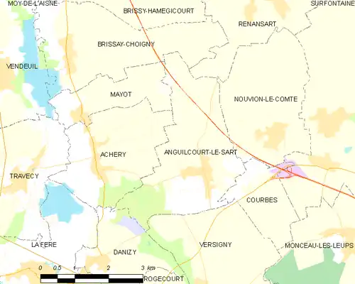 Detailkaart van de gemeente