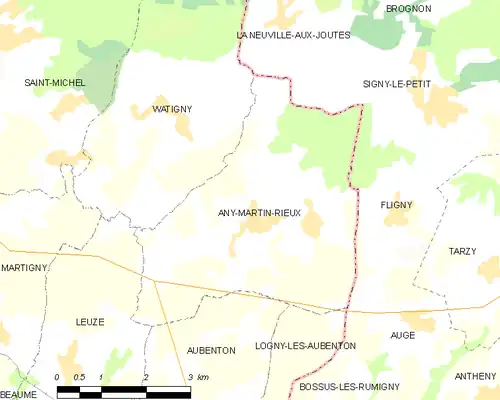 Detailkaart van de gemeente