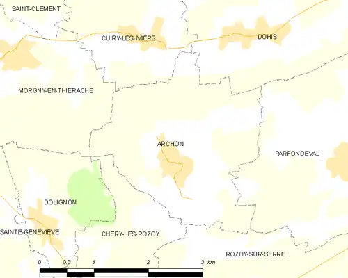 Detailkaart van de gemeente