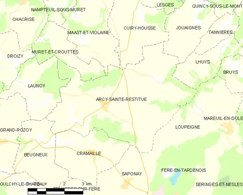 Detailkaart van de gemeente