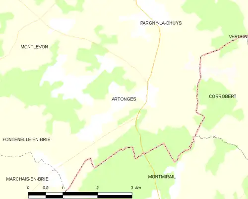 Detailkaart van de gemeente