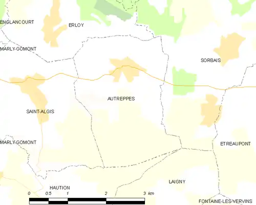 Detailkaart van de gemeente